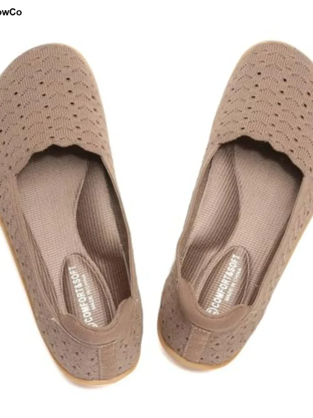 Wide Toe Box Ballet Flats Women's Knit Walking Shoes